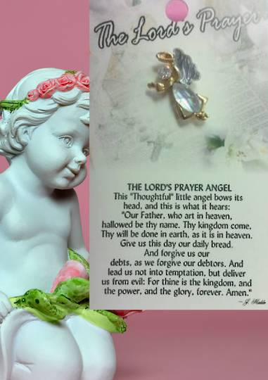 The Lords Prayer Angel Brooch